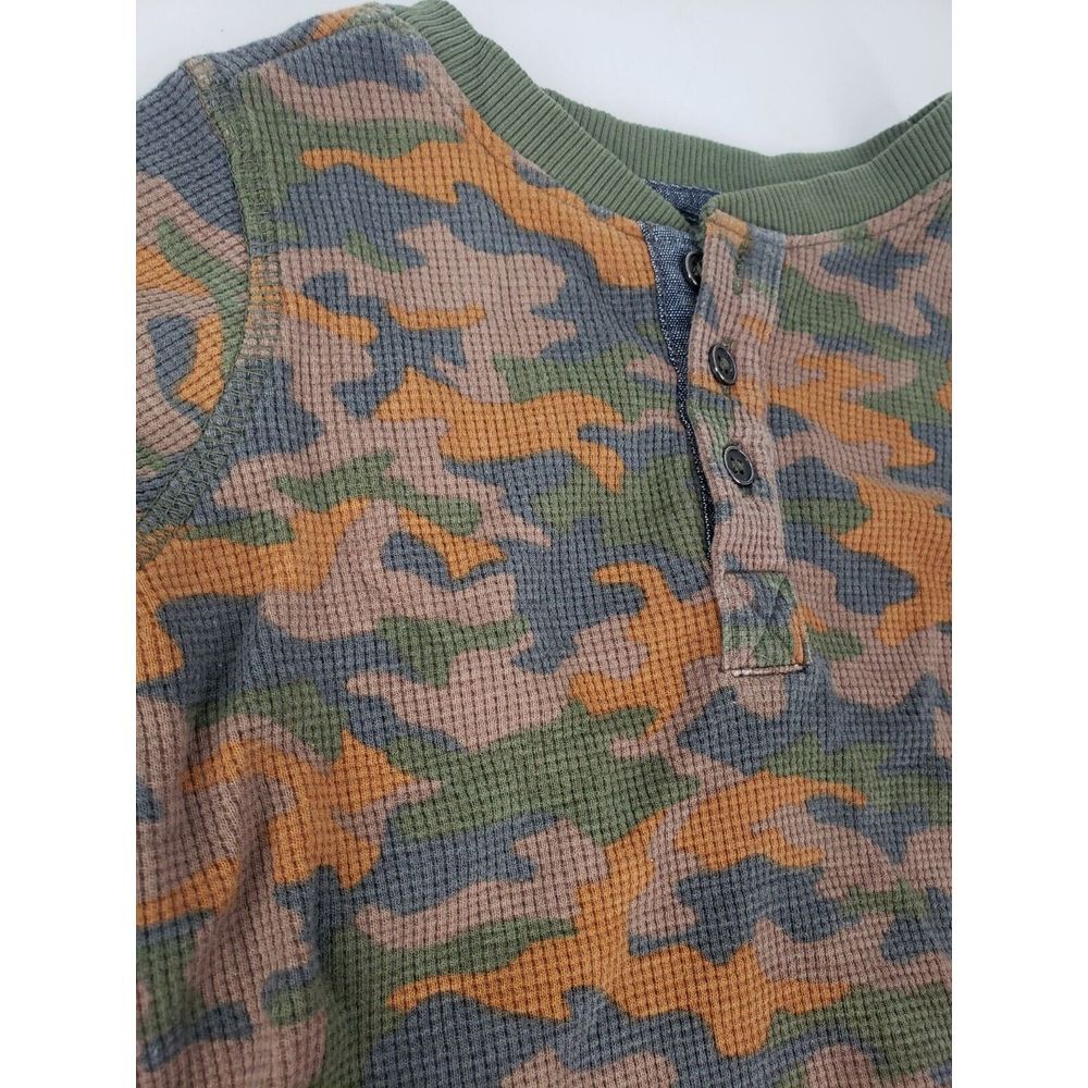 7 For All Mankind Boys Camo‎ Camouflage Long Sleeve Henley 18 Months